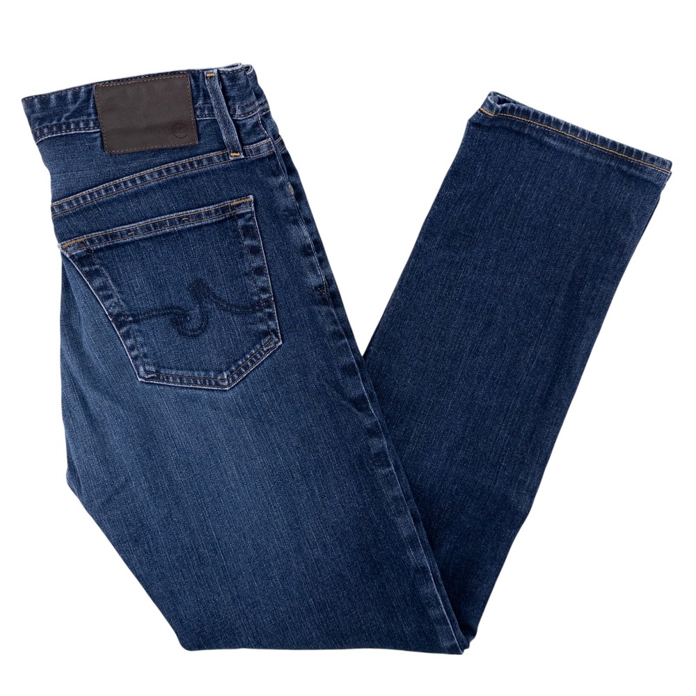 AG Adriano Goldschmied Mens 30x32 Everett Slim Straight Denim Jeans Dark‎ Blue